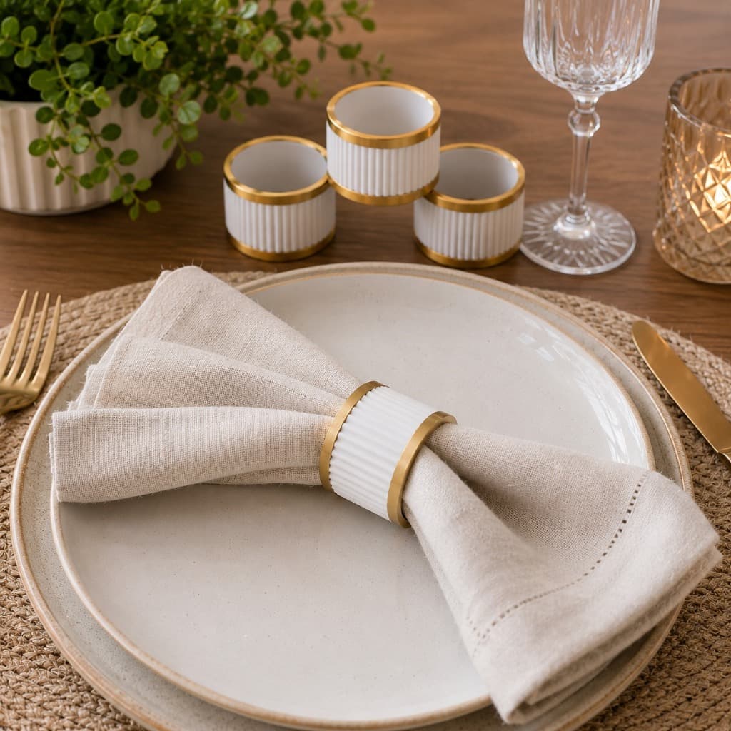 Porta Guardanapo para Mesa Posta Elegante Moderna Kit Argola Decorativa para Mesa Jantar