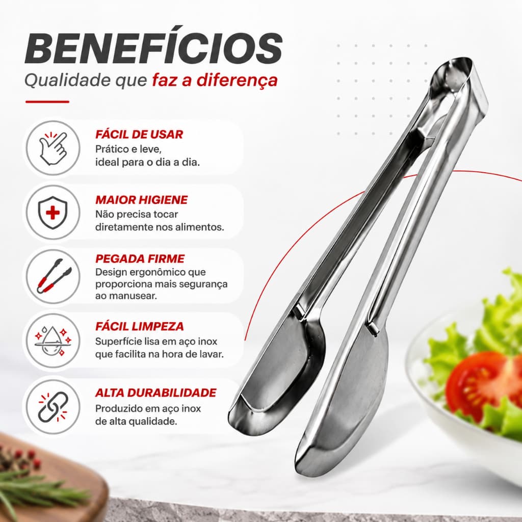 KIT 5 PEGADOR UNIVERSAL AÇO INOX RESTAURANTE BUFFET COZINHA CHURRASCO MASSA SALADA MULTIUSO