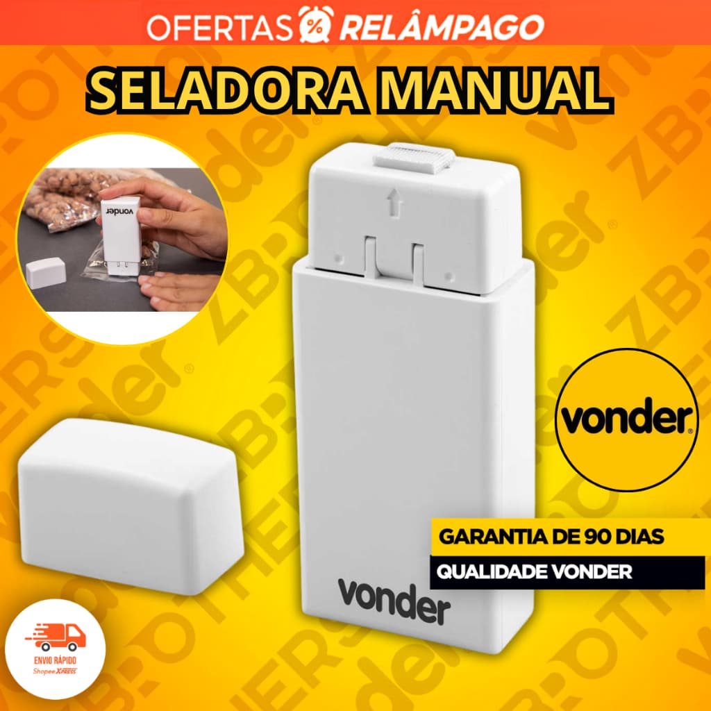 Seladora Manual VONDER Selagem Rápida De Embalagens Plásticas Sacos E Pacotes Fechar Original TOP