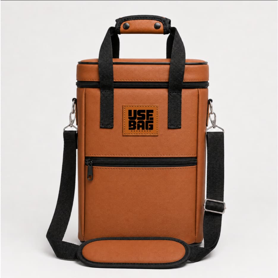 Bolsa Térmica Wine Bag Porta Vinho 4 Garrafas Pronta entrega Couro Automotivo