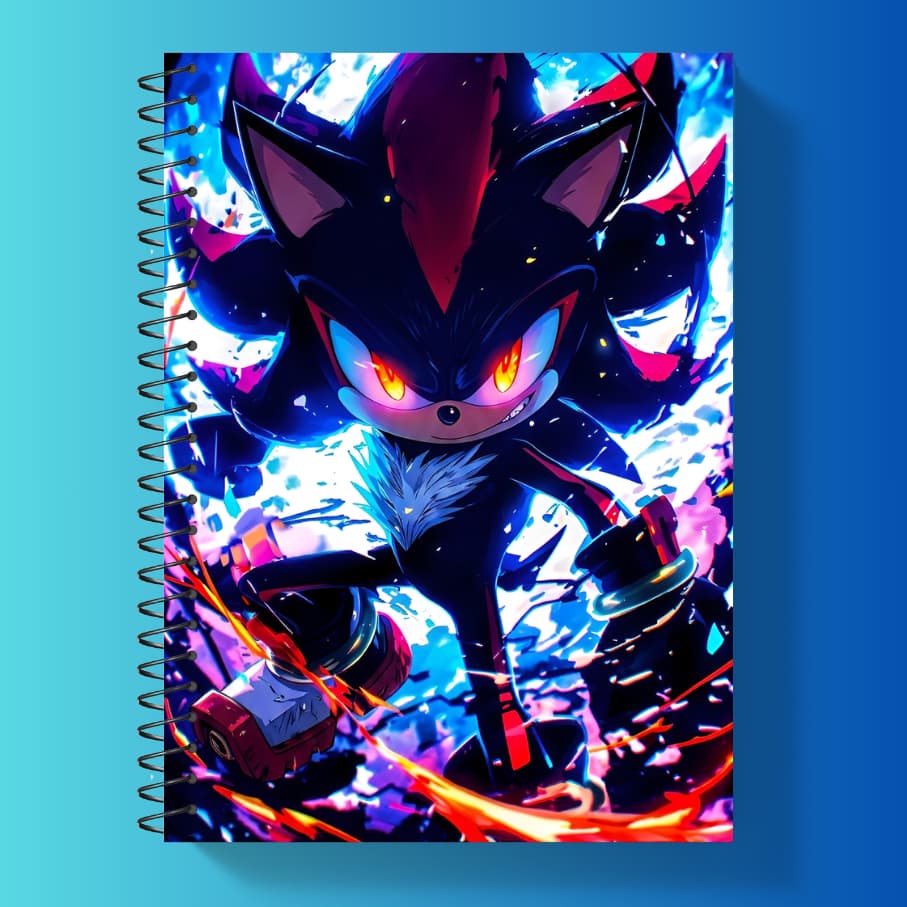Caderno Sonic Personalizado Capa Dura 1, 10, 20 Materias
