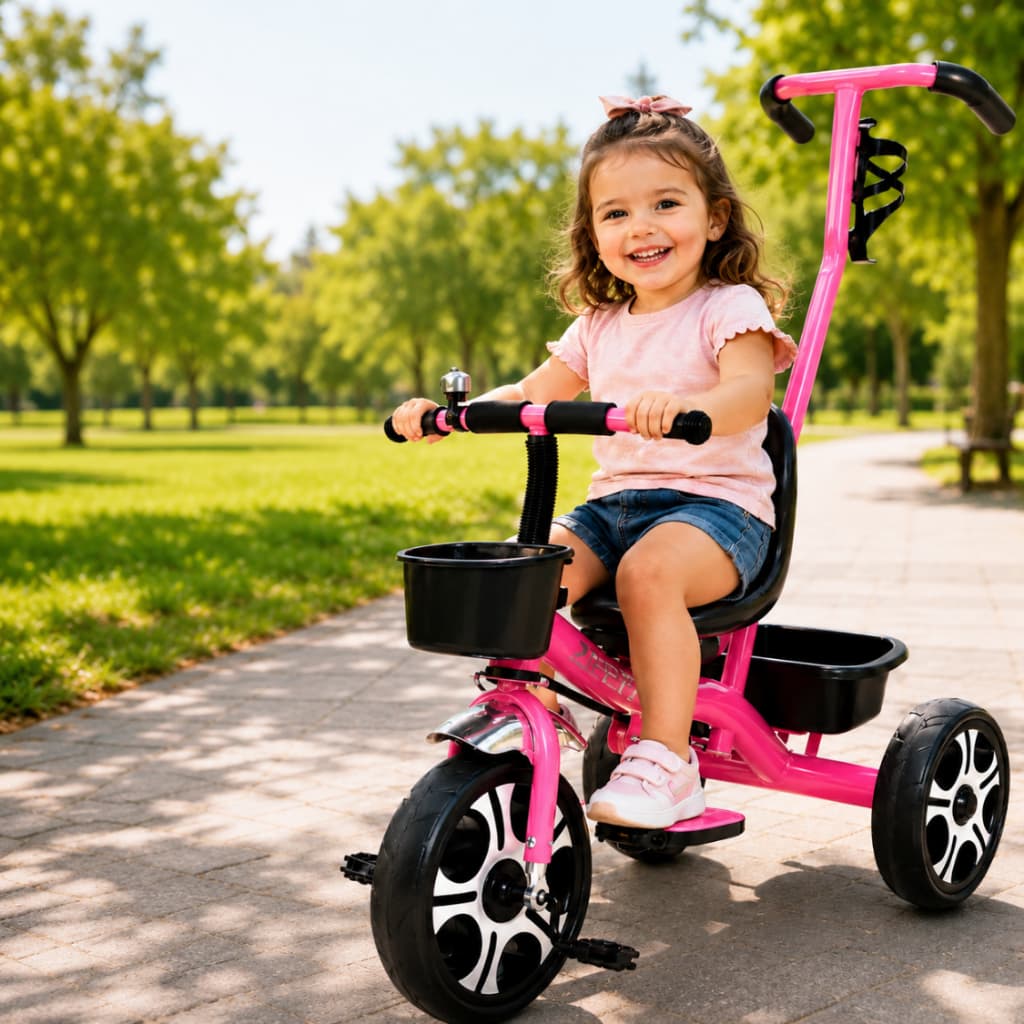 Triciclo Infantil Mimo Style Com Apoiador Rosa TA21M1