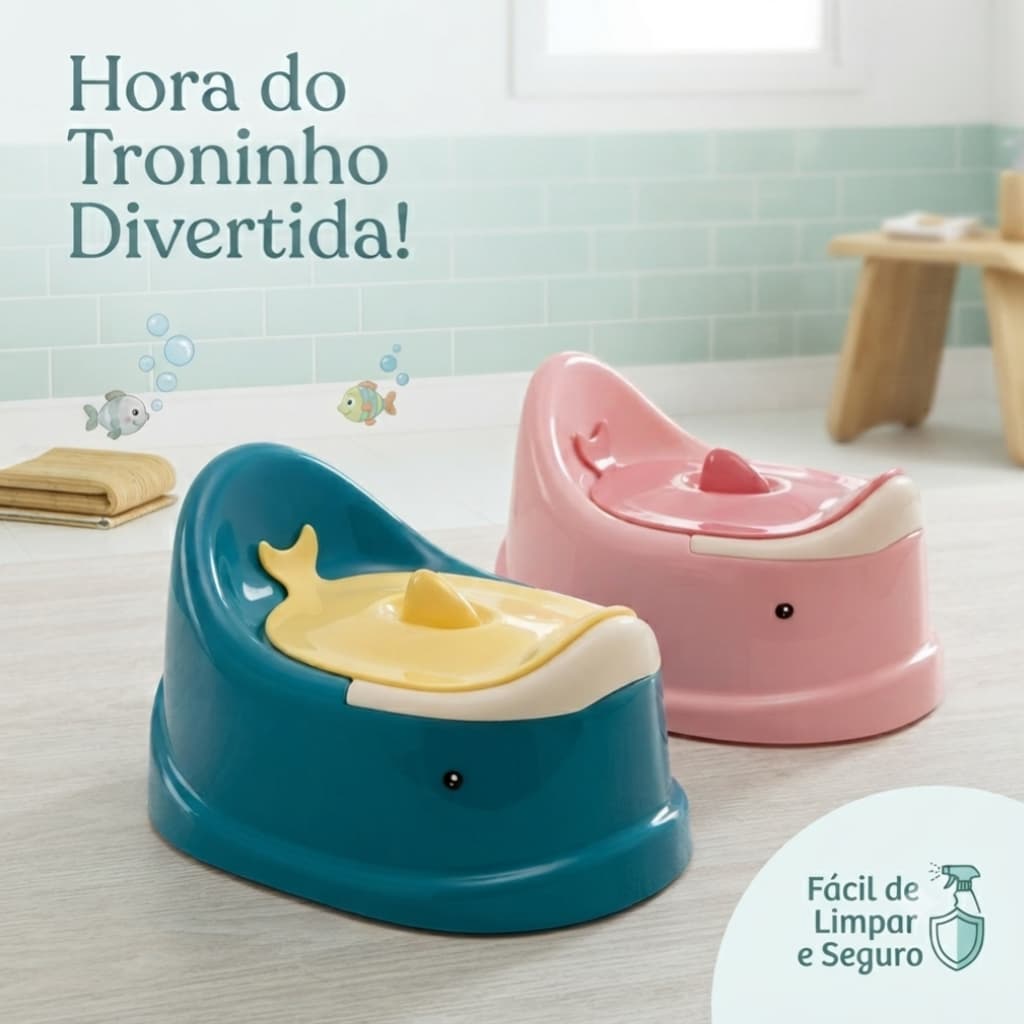 Troninho Infantil Penico Educativo Para Desfralde Assento Redutor Baleia