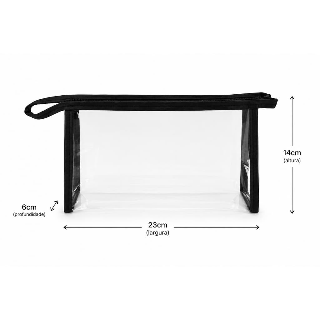 Kit 12 Necessaire Estojo M Personalizado Plástico Transparente Eventos Lembrança Aniversário Empresa