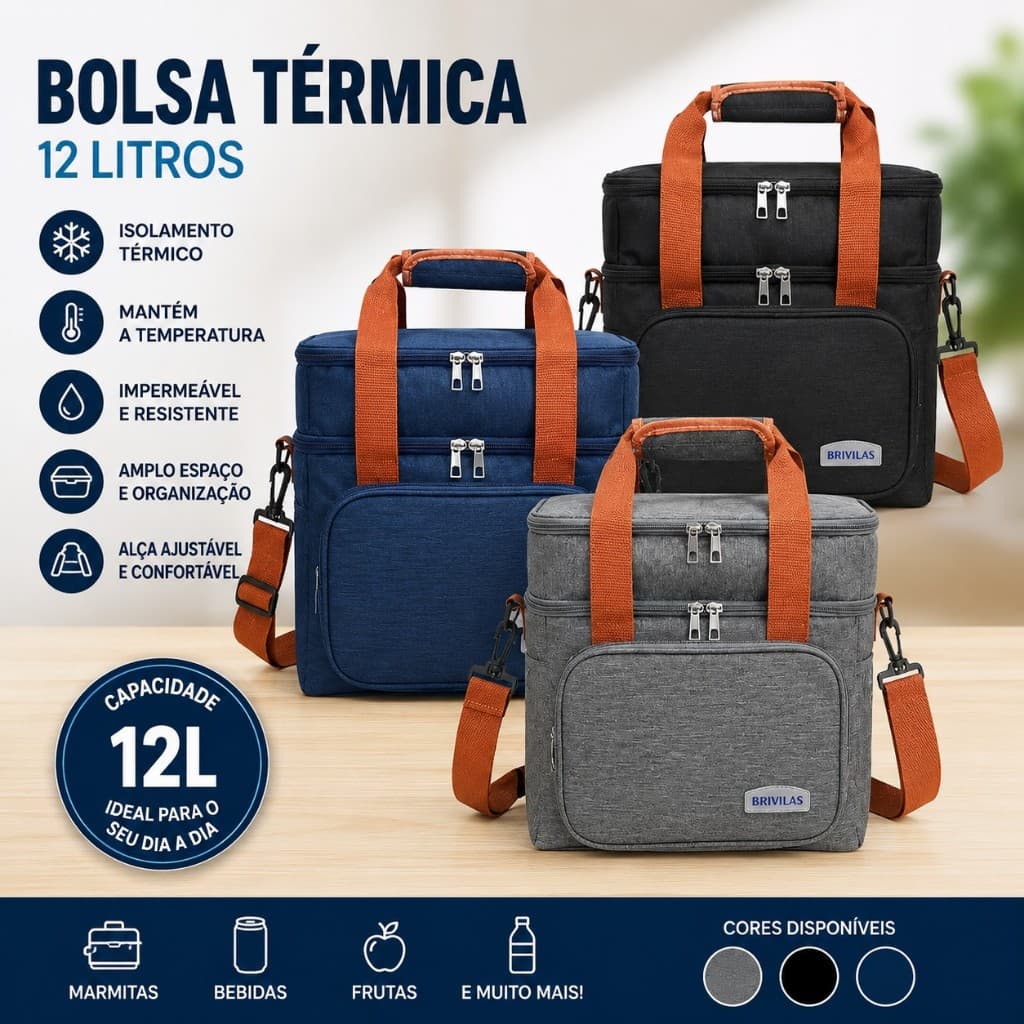 Bolsa térmica de camada dupla, bolsa de piquenique de grande capacidade para uso externo, bolsa para lancheira
