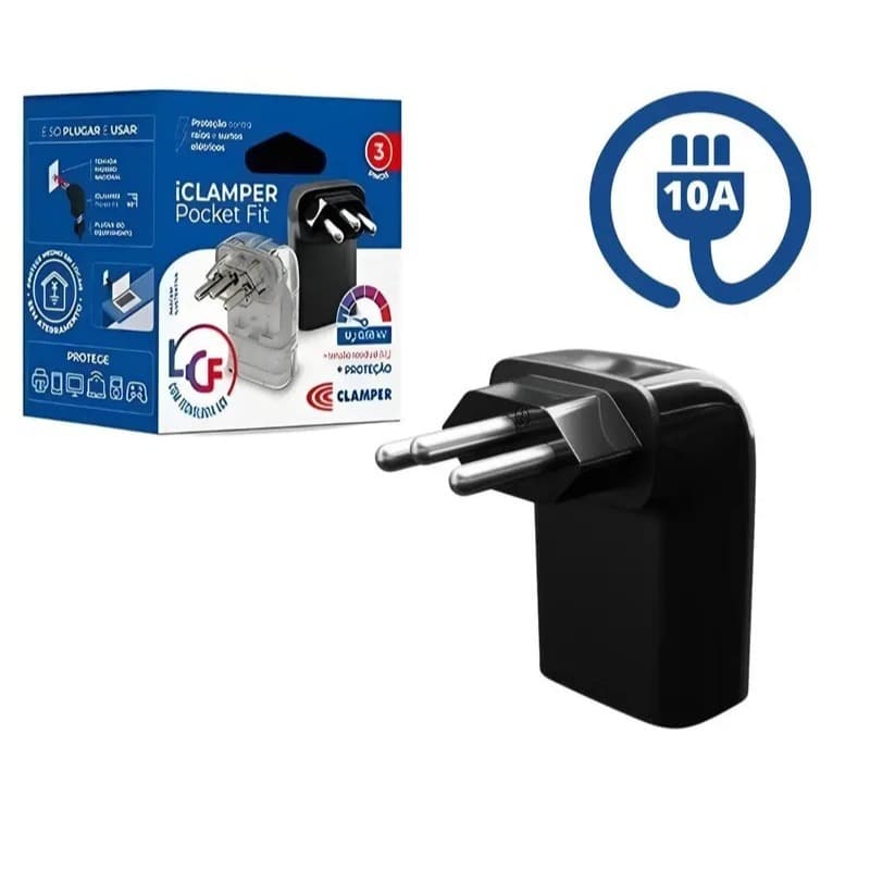 Protetor contra surtos iCLAMPER Pocket Fit 3P 10A(DPS)