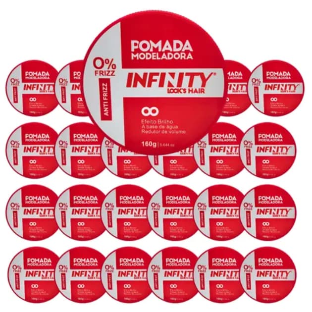 Kit 24 Ceras Modeladoras Infinity 80g Incolor Profissional para Cabelo Fixação e Brilho