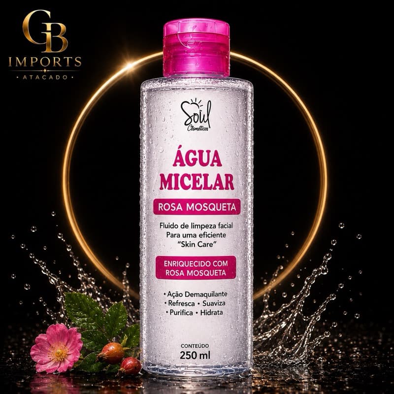 Água Micelar Facial 250ml – Limpeza, Hidratação e Remoção de Maquiagem | Várias Opções soul Cosmeticos