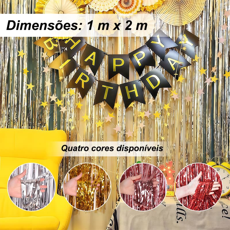 Metallic Curtain for Party Panel Decoration 1mx2m Metallic Ribbon Various Colors