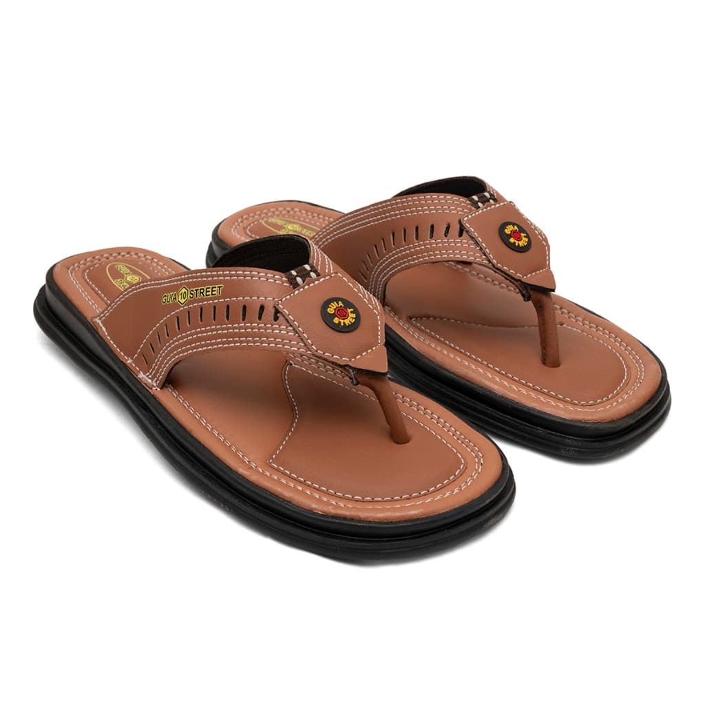 Chinelo Masculino Couro Sandália Macio Anatômico Antiderrapante