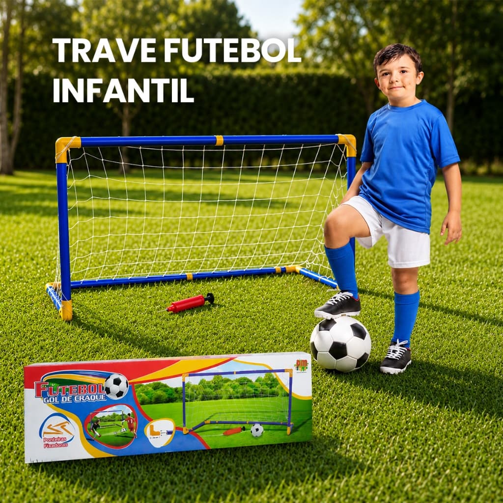 ⚽ Kit Trave de Futebol Infantil com Bola e Rede 🥅 | Golzinho para Crianças 🧒 Chute a Gol Brinquedo 🎯