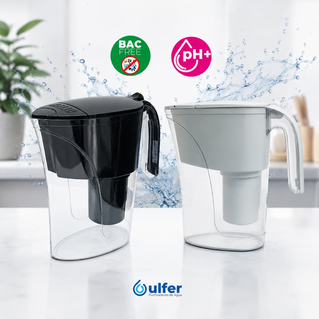 Jarra Purificadora Água Alcalina Ulfer Pratic Ph Bacfree Branca Capacidade 1450 ML Elimina Bactérias