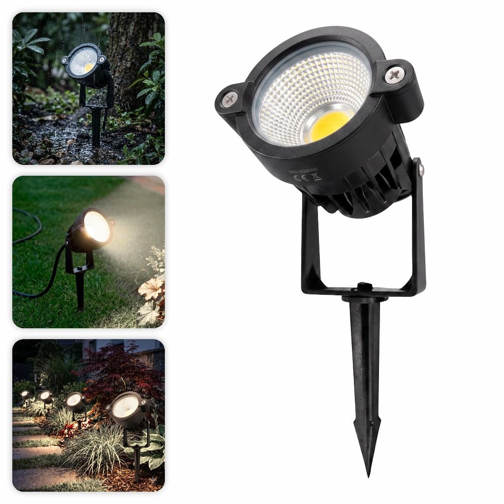 Luminária Projetor Luz Led 10w Para Jardim Espeto Spot LED A Prova D'agua 3 Opção de Cores Iluminação