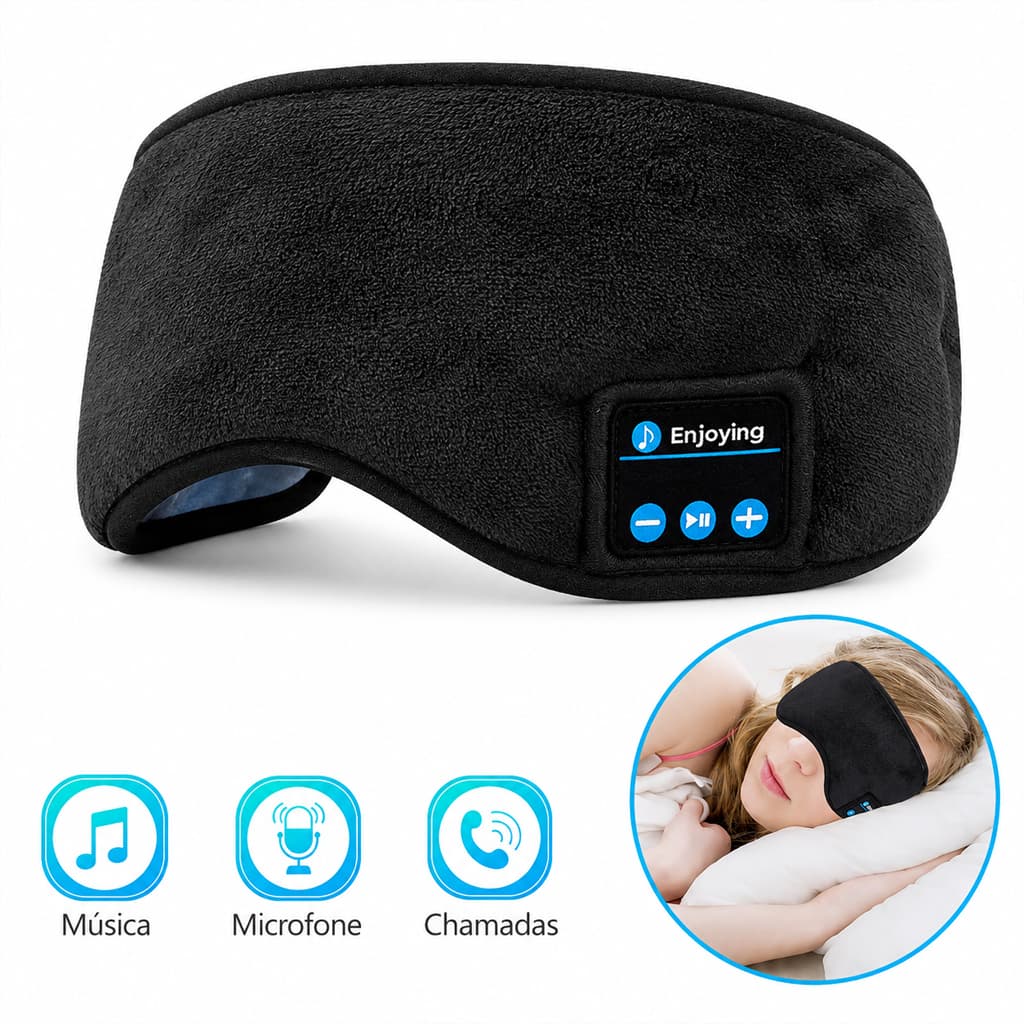 Tapa Olho Musical Com Som Bluetooth Máscara De Viagem Para Dormir