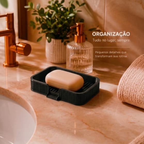 Saboneteira Premium com Drenagem Rápida p/ Pia Cozinha e Banheiro - Design Durável e Elegante
