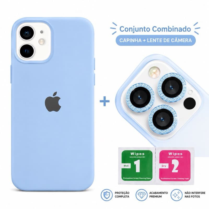 Kit Completo para iPhone | Capinha + Película para Lente da Câmera iphone 11/12/13/14/15/16/17