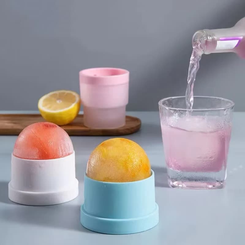 Forma De Gelo Esfera Bola Silicone Grande Redonda Bar Whisky Molde ICE Ball