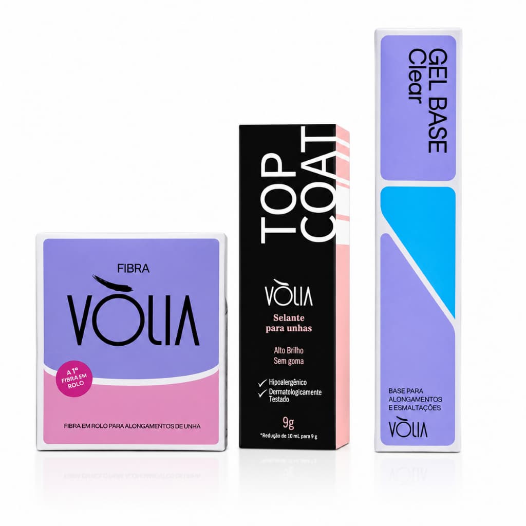 Kit Fibra de Vidro Volia 4m Top Coat Clear E Gel Base Sachê
