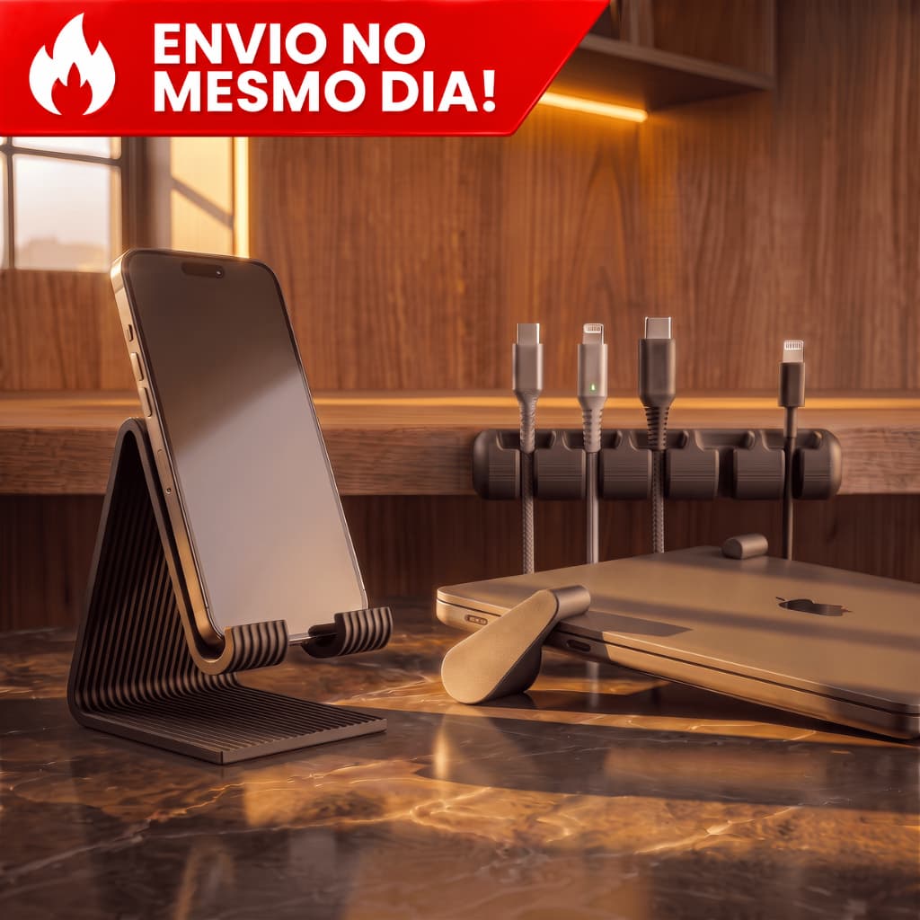 Kit Suporte Para Celular Tablet Notebook Portátil Apoio de Mesa Moderno para Carregamento Universal