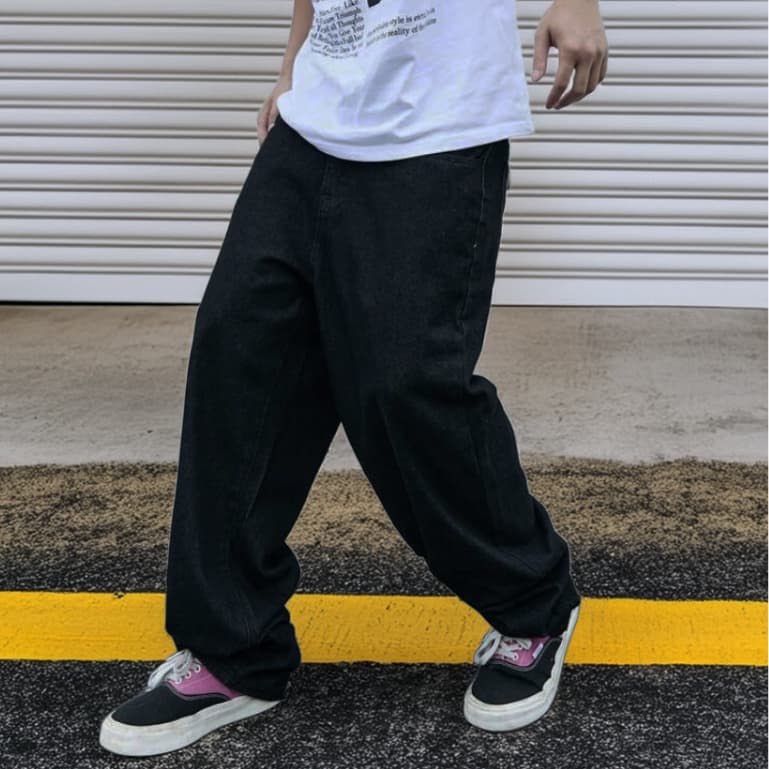 Calça Jeans  Masculina Baggy Streetwear  Pants Wide Leg Y2K