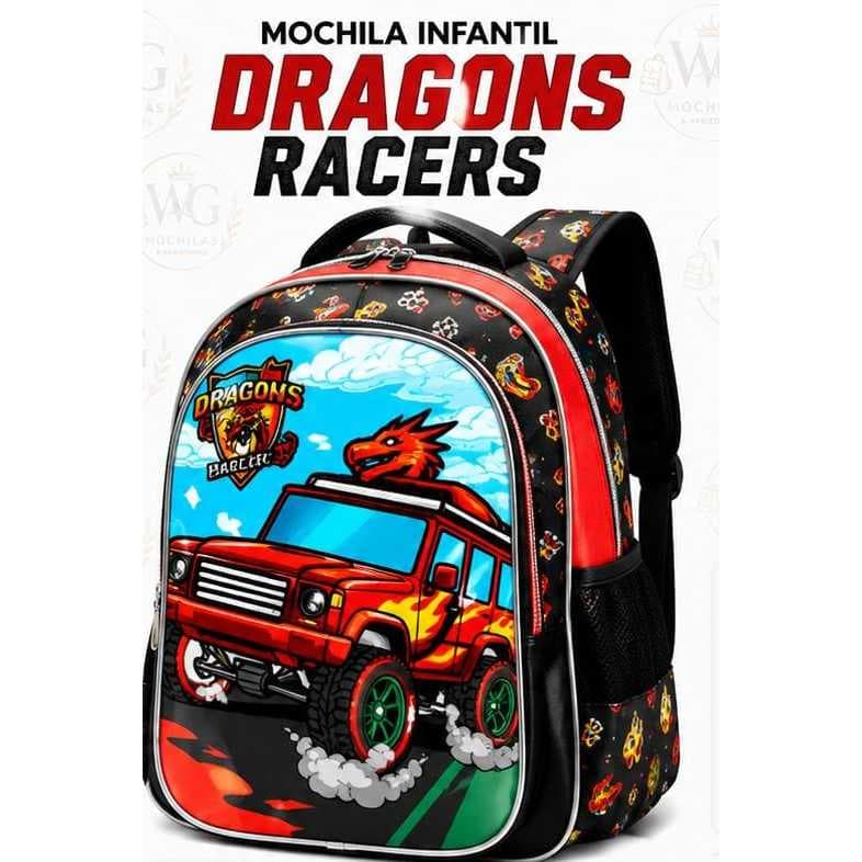 Mochila Infantil Dragons Racers 16" – Nylon Impermeável | Código: M4860