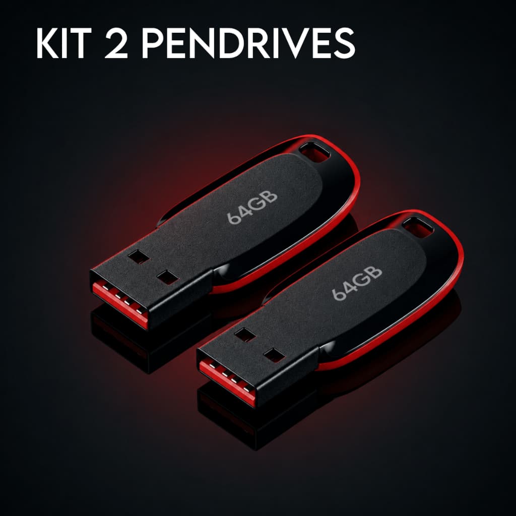 Kit 2 Pendrive 64 GB Cruzer Blade USB Flash 2.0 PC Notebook e Som Extensao de Memoria Rapido