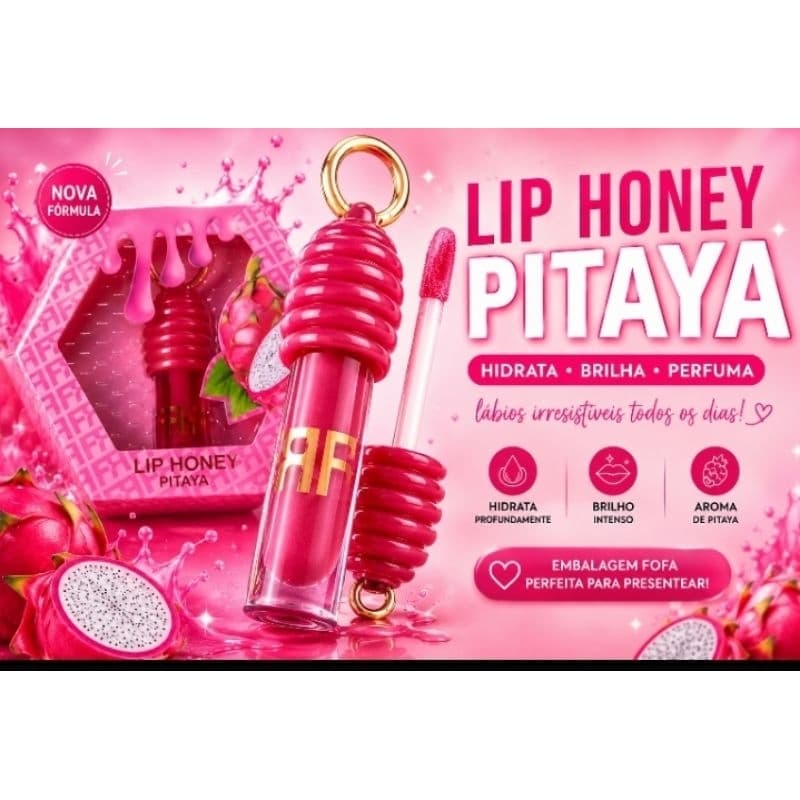 Gloss Labial Rosa de Pitaya | Gloss Labial Hidratante | Design Criativo