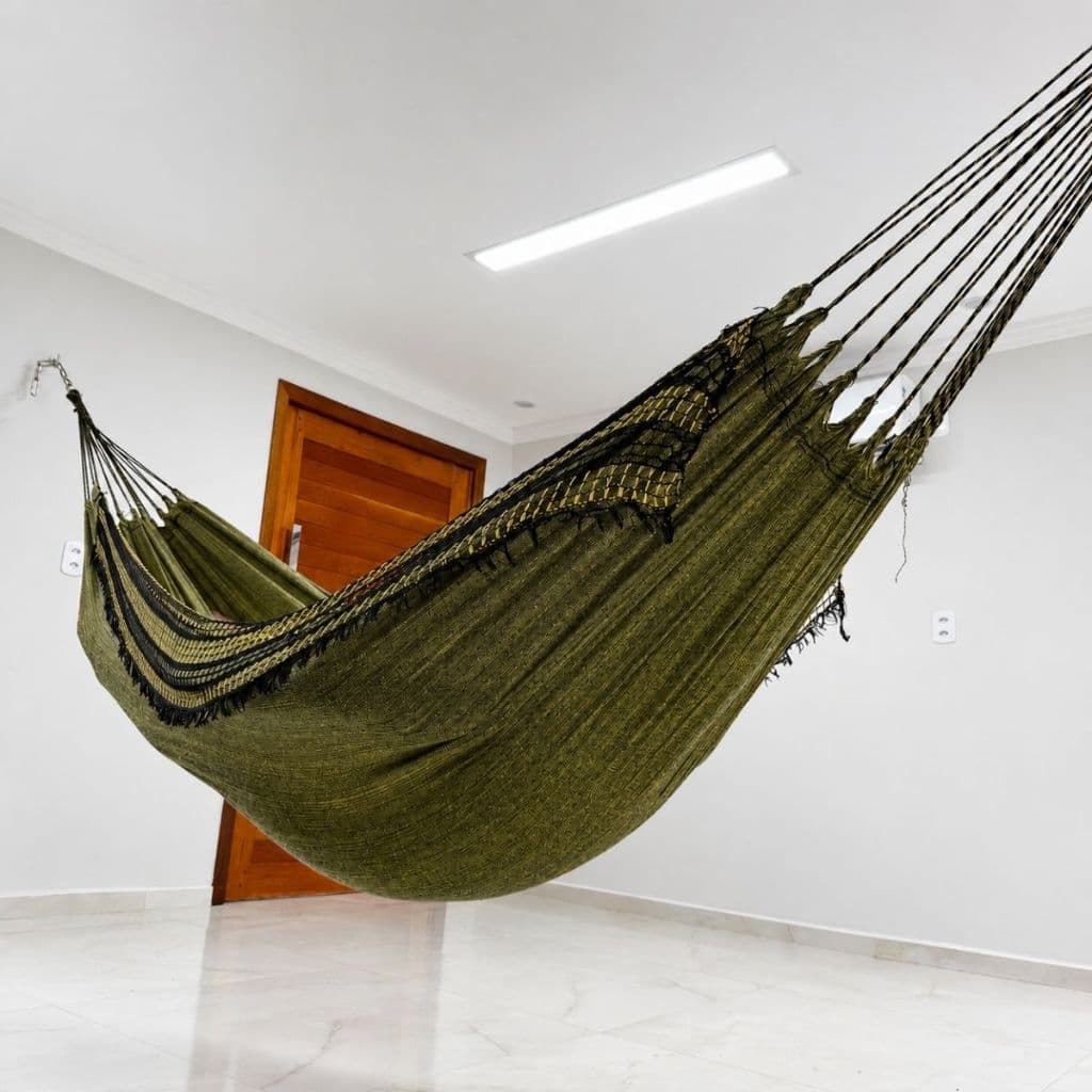 Rede de Descanso Dormir Casal Reforçada Grande Gigante Jeans 100% Algodão Protetora