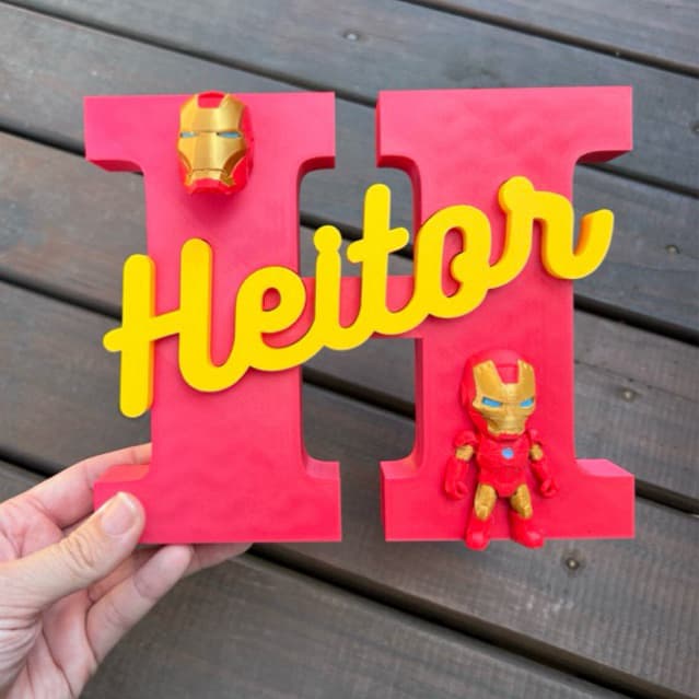 Letreiro Nome Decorativo Personalizado Homem de Ferro
