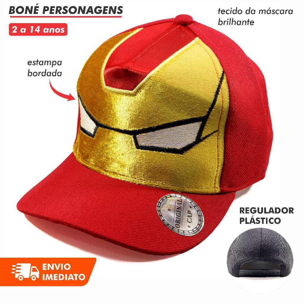 Boné Infantil Personagens Bordado Presente Criança Aniversário