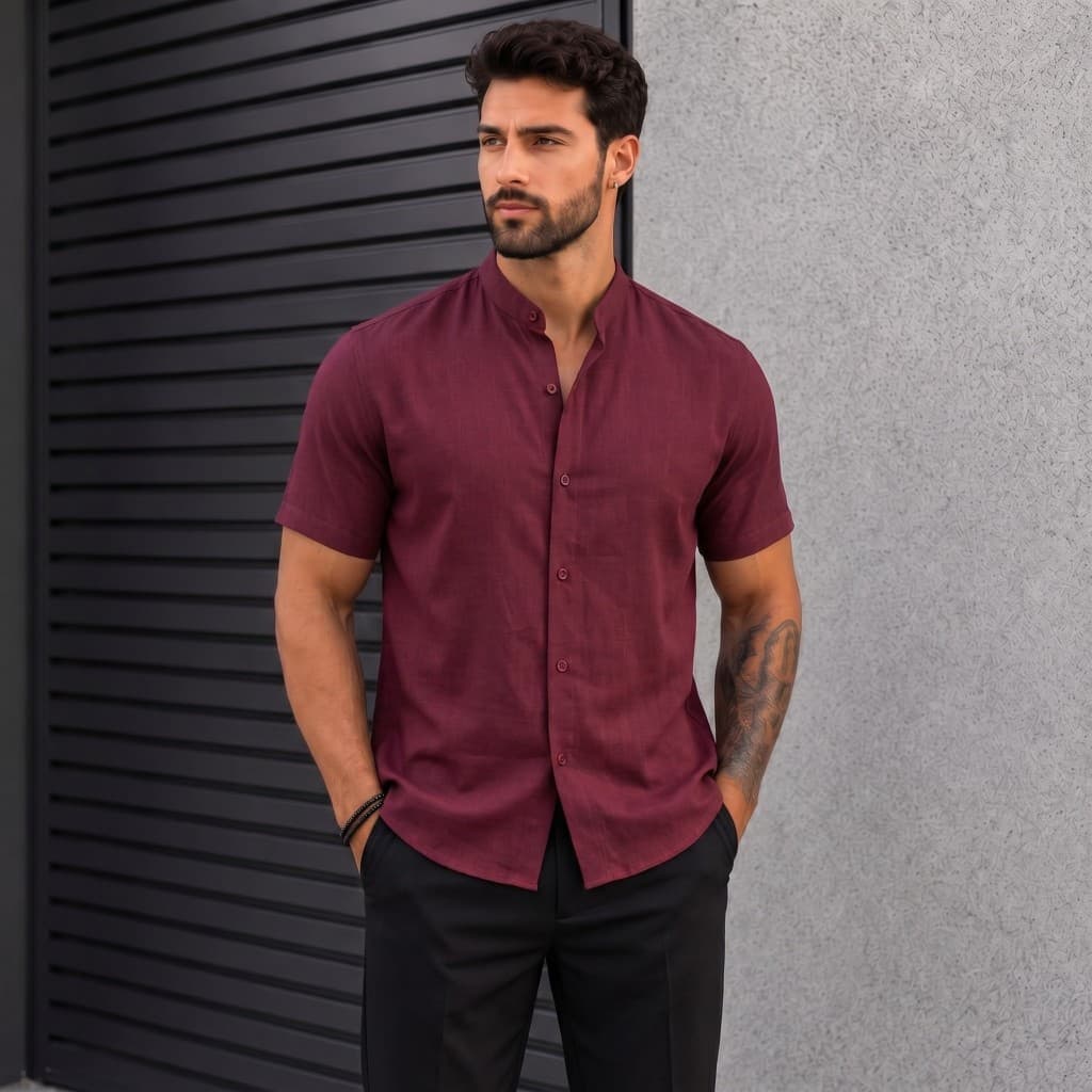 Camisa Masculina Slim Fit com Tecido Leve e Macio