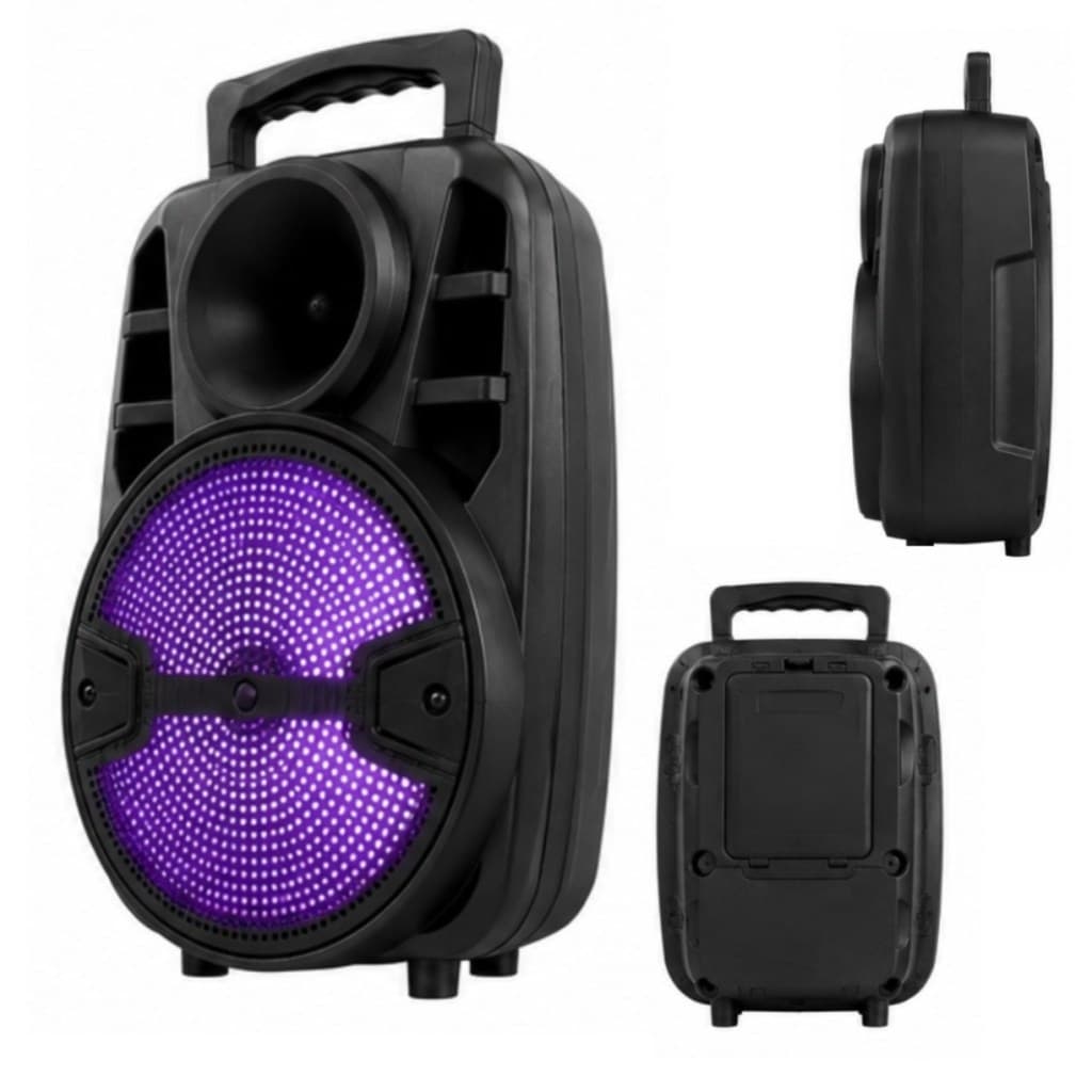 Caixa Som Bluetooth Altomex AM-555 3000W PMPO Microfone LED RGB Portátil
