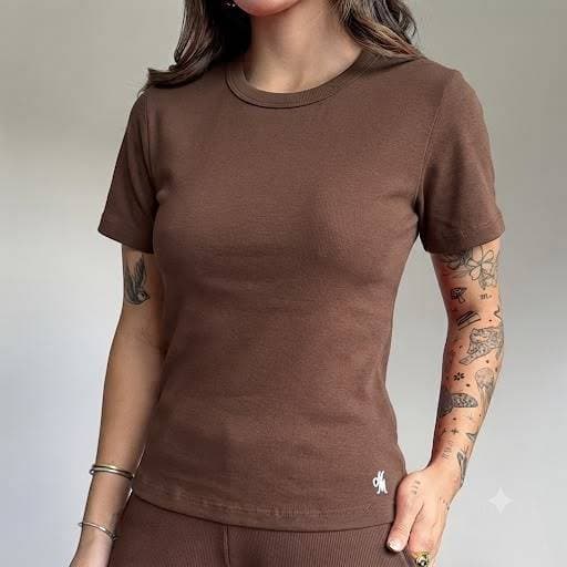 Blusa básica T Shirt Algodão Gola Redonda Basica Lisa 100% Algodão Babylook Feminina blusa lisa  T-Shirt Algodão 30.1