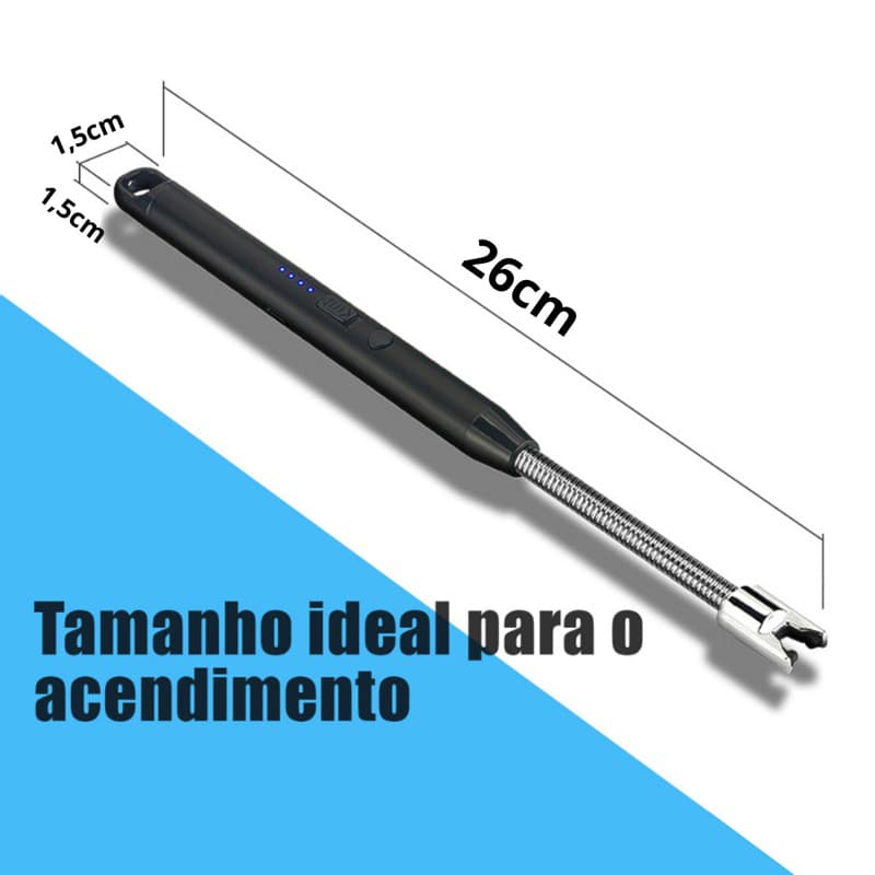 Isqueiro Elétrico USB Recarregável SemChama | Acendedor Elétrico para Fogão,VelasChurrasqueiraPontaFlexível360°Antivento