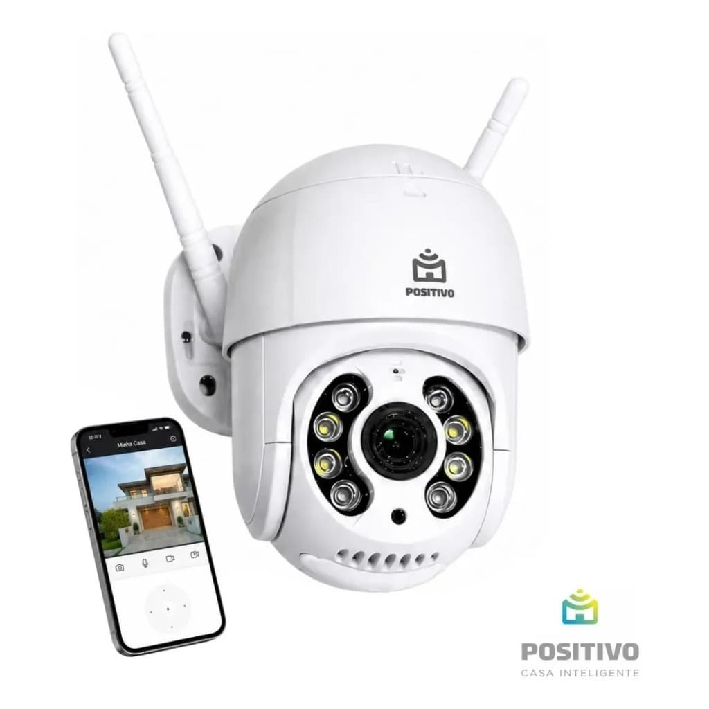 Câmera de Segurança IP Wi-Fi A8 Positivo 360º com Visão Noturna Proteção IP66 Detecção de Movimento