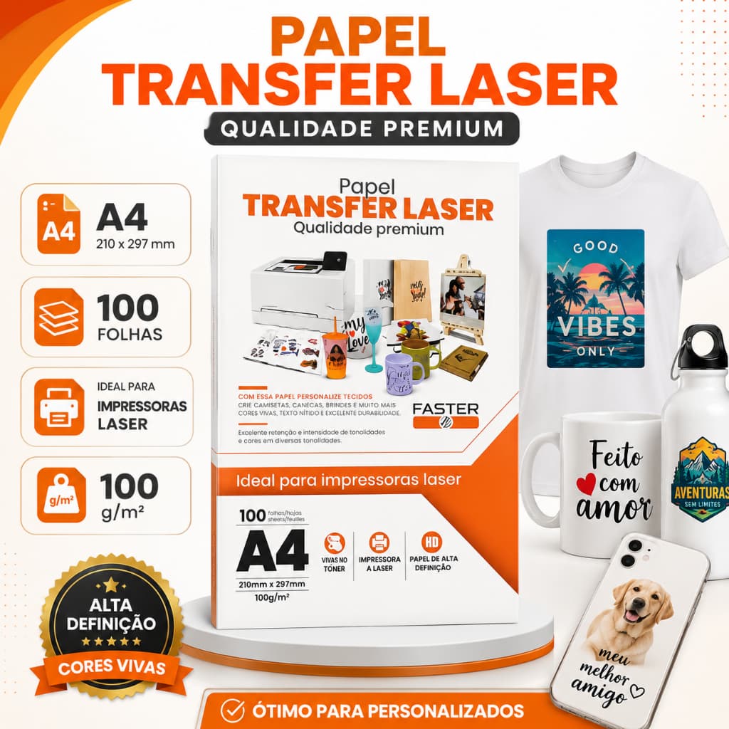 Kit 10 Pacotes Papel Transfer A4 Alta Qualidade