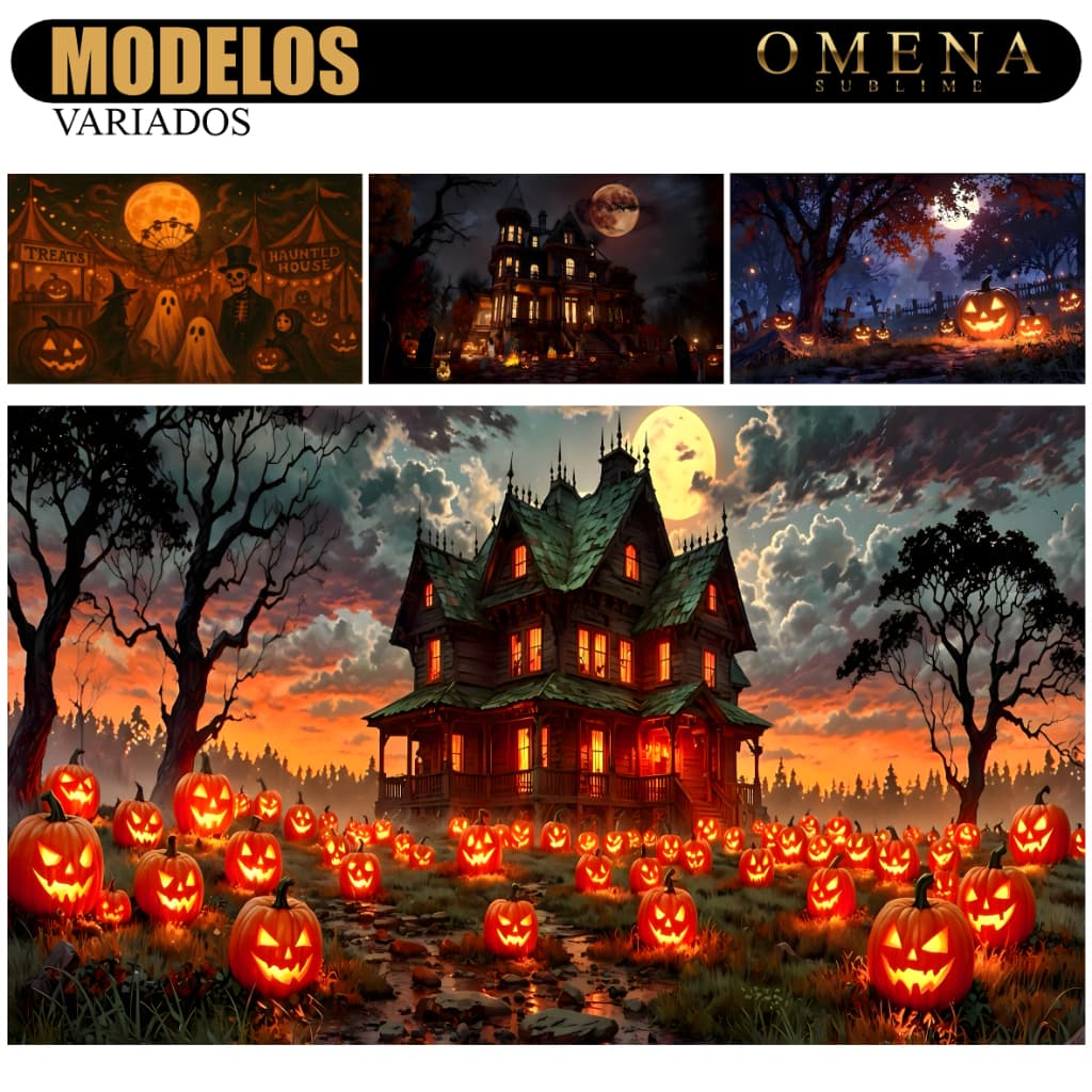 Painel de Festa Halloween 3,00 x 1,80 Fundo Fotografico Sublimado