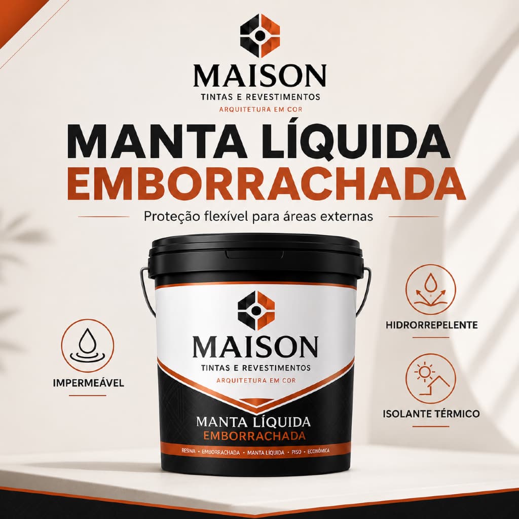 Manta Liquida Emborrachada 18Kg - Borracha Liquida Impermeável Fosca Lavável Anti Infiltração