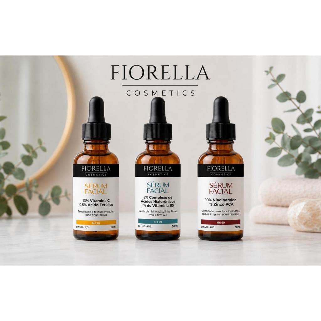 Kit Rejuvenescedor Essencial Trio Serum Vitamina C + Acido hialuronico