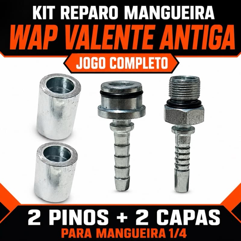 Kit Reparo Mangueira Lavadora de Alta Pressão Compatível com WAP Valente Antiga 1/4 M10x1 M14x1,5 + 2 Capas