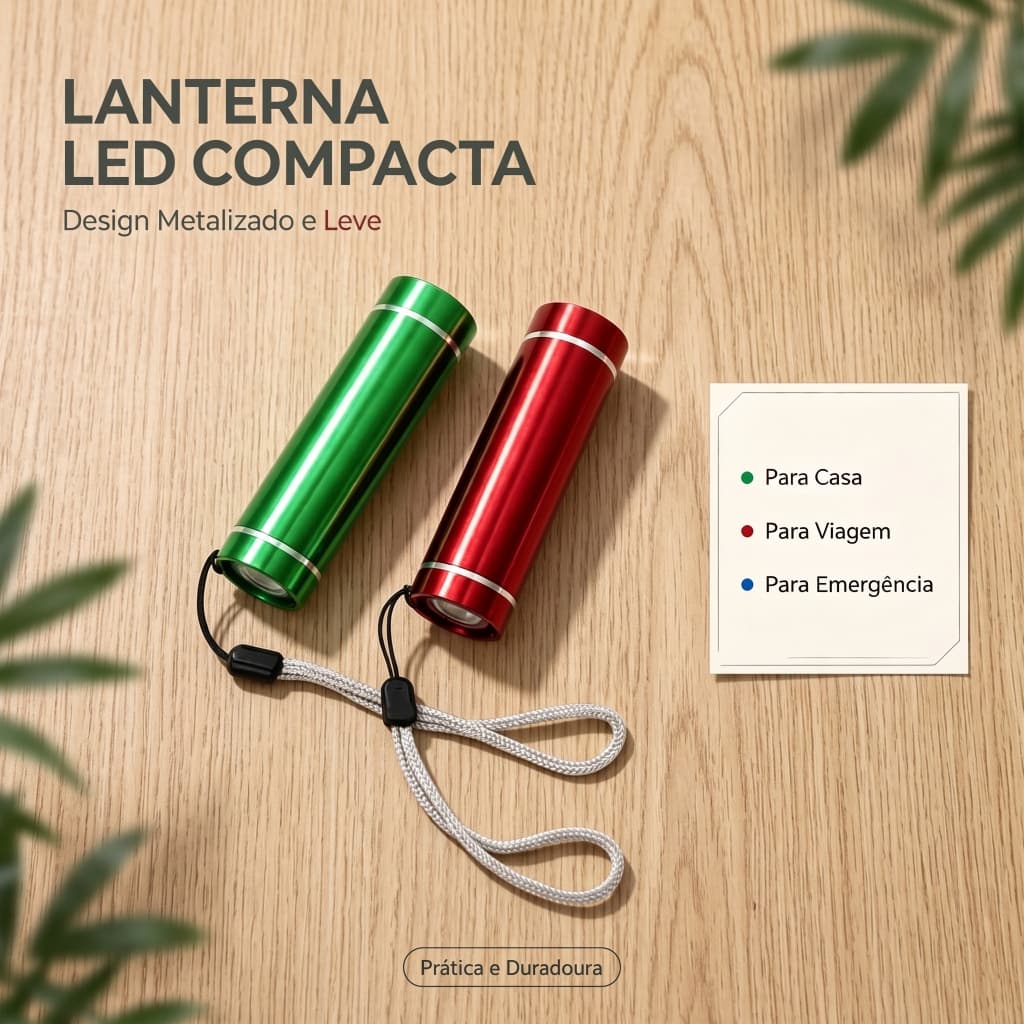 Mini Lanterna Led Portátil, Lanterna Compacta de Alumínio À Prova D'Água para Camping Emergência Viagem,Cores aleatórias