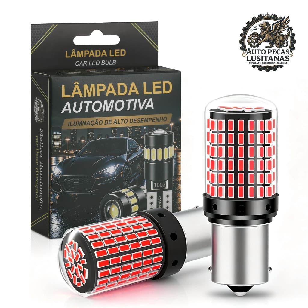 Pair Led Reverse Light P21w Canbus Ba15s 1156/1157 Vermelho 44w