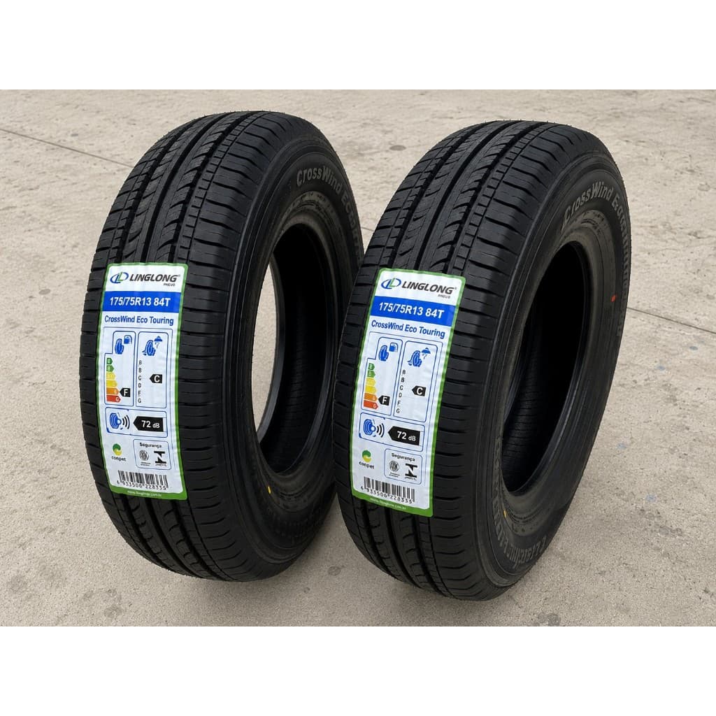 Kit 2 Pneus Linglong 175/75R13 84T CrossWind Eco Touring Aro 13 Radial Tubeless Novo Original INMETRO
