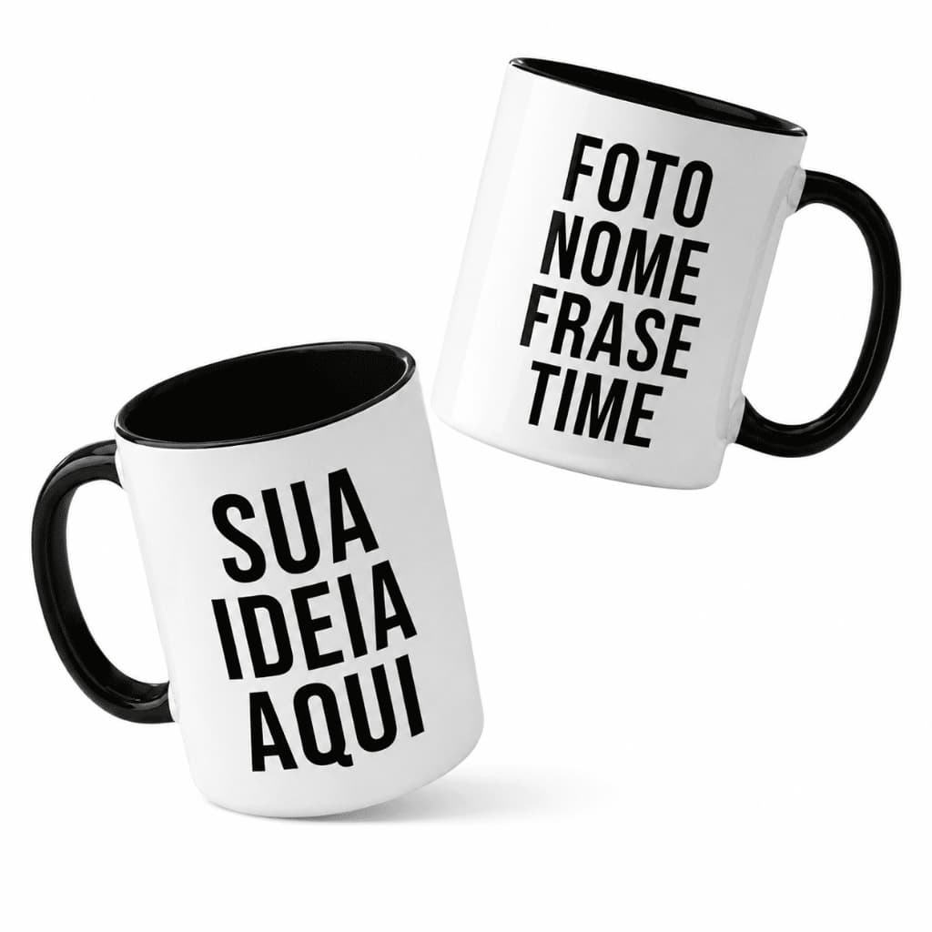 Caneca Personalizada Com sua ideia | Foto, Frase, Time, Logo | Personalizado do seu jeito 325ml