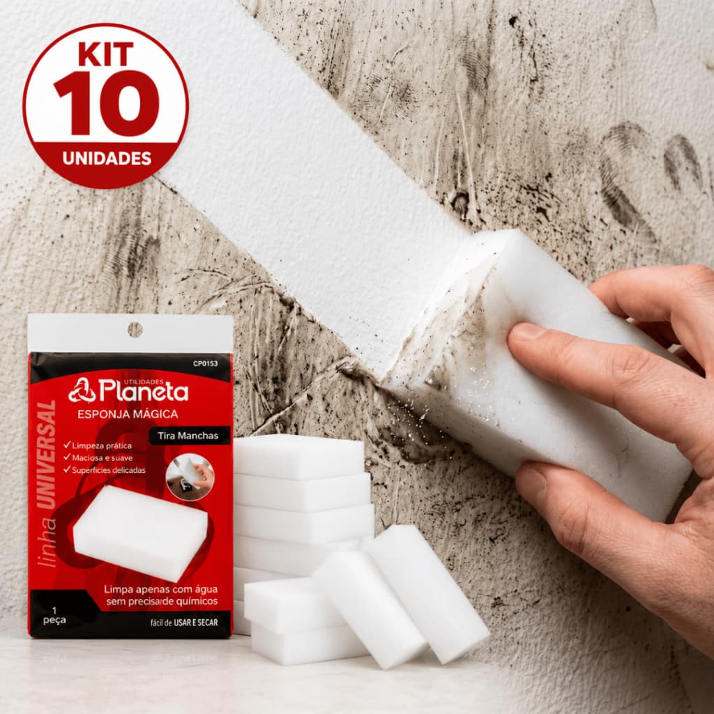 Kit 10 Esponja Mágica Melamina Para Limpeza Bucha Mágica Multiuso Cozinha Banheiro Louça Remove Manchas