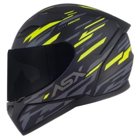 Capacete Masculino Asx City Arrow Preto Fosco Cinza Amarelo