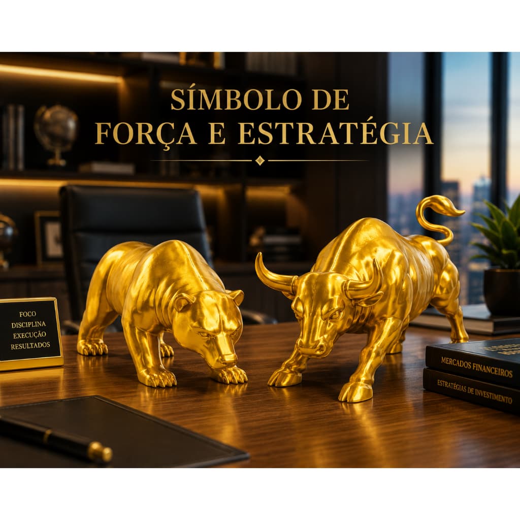 Estátua Touro E Urso Wall Street Decoração Casa Escritório