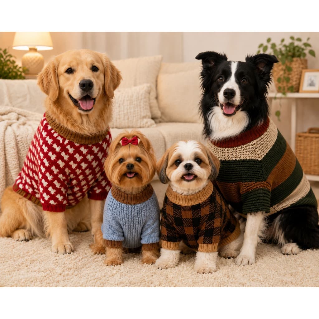 Roupinha para cachorro e gato Tricot lã -  Inverno Pet - Quentinho Confortável Cores Sortidas