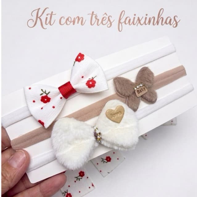 kit de faixa de bebê RN saída maternidade para enxoval  de menina