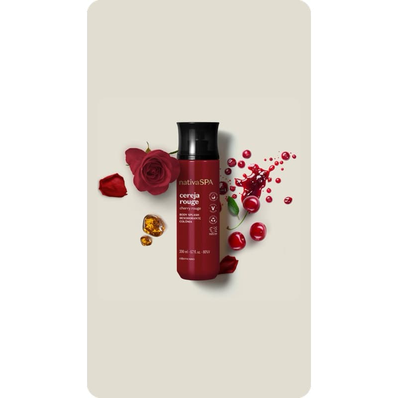 Body Splash Desodorante Colônia Nativa Spa Cereja Rouge 200ml
